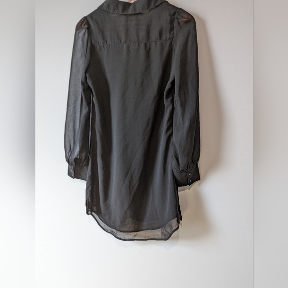 Mia Melon Lightweight Black Shirt Dress with Pockets - Picture 3 of 7